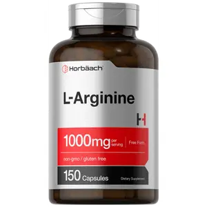 Horbäach L Arginine Supplement 1000mg Capsules | 150 Powder Pills | For Men and Women | Free Form | Non-GMO & Gluten Free Supplement