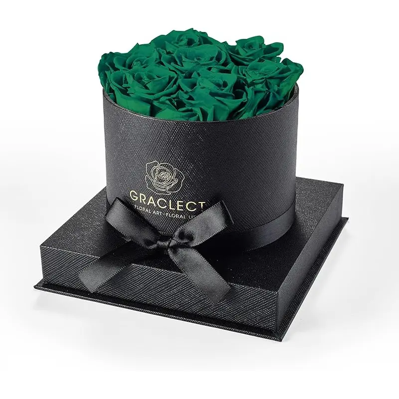 Green Roses in Black Box