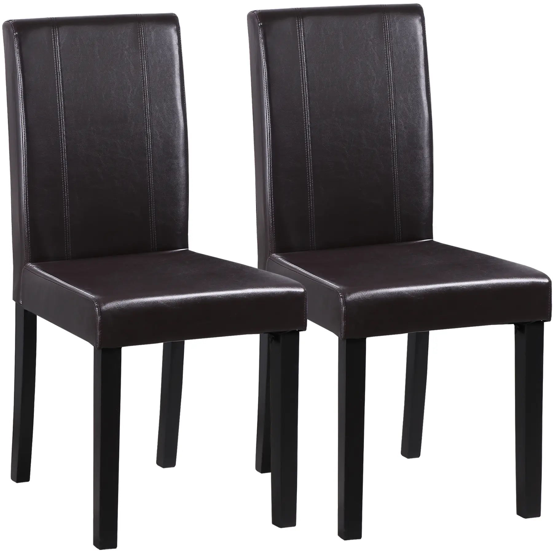 Segawe Modern Simple Style Parson Dining Room Chair - Urban PU Leather Solid Wood Indoor Dining Seat, Brown, Pu Leather Chair