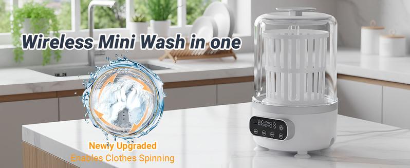 3L Portable Washing Machine,3 In 1 Portable Washer-Dryer Combo, Home Mini Underwear-Specific Washing Machine，3 Modes 3000mAh Laundry Machine for apartments, dormitories, travel, and hotels (White)