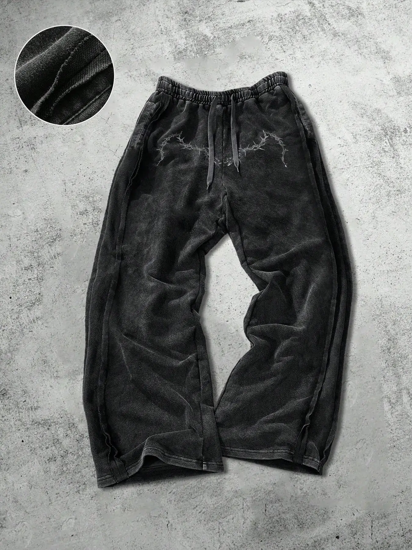 Men's Comfortable Long Pants, Breathable Sweat-Absorbing Fabric, Casual Spring & Fall Sports Wide Leg Joggers, Wide Leg Sweatpants, Casual Street Style