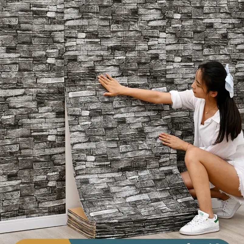 20pcs 3D Wall Stickers, Self-Adhesive Foam Bricks, Decorative Brick Wallpaper Peel and Stick, Waterproof, Soundproof, Easy Install, Perfect for Home Decoration, Living Room, Bathroom, Bedroom