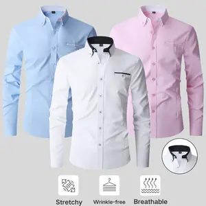 Two-Tone Mandarin Collar Shirt – Versatile Office & Evening Top