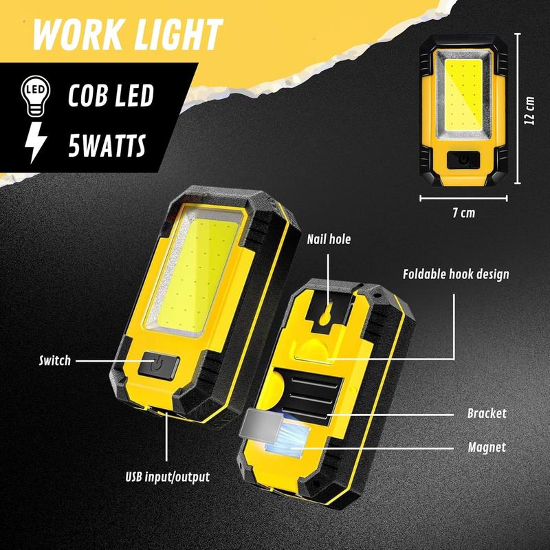 BougeRV  Rechargeable Work Light LED Magnetic Mechanic Light Portable Worklight for Camping Car Repairing 1200 High Lumens Bright Mens/Dad Gifts Mechanic Light Tools
