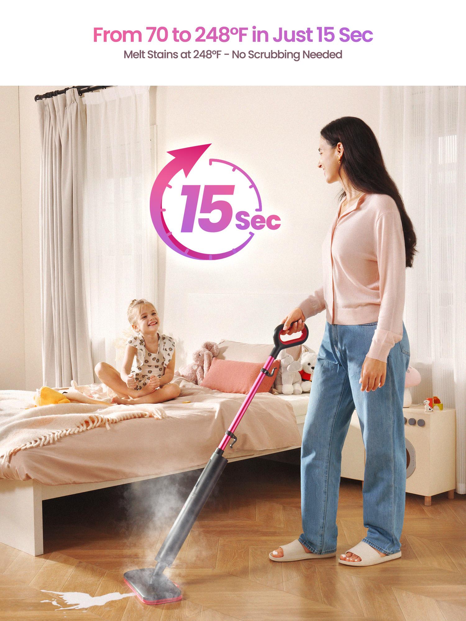 Schenley Pocket Steam Mop with Microfiber Pads & Carpet Glider for Easy Maintenance and Smooth Floor Surface Cleaning Tools Household Items