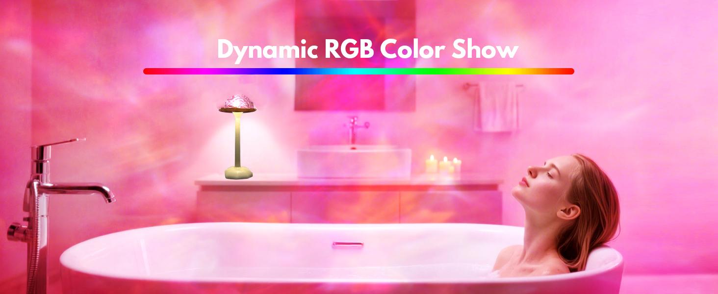 Waterproof 2-in-1 Shower Lamp – Ocean Wave Ambient Light & Projection Lamp, USB Rechargeable Bathroom Spa Night Light