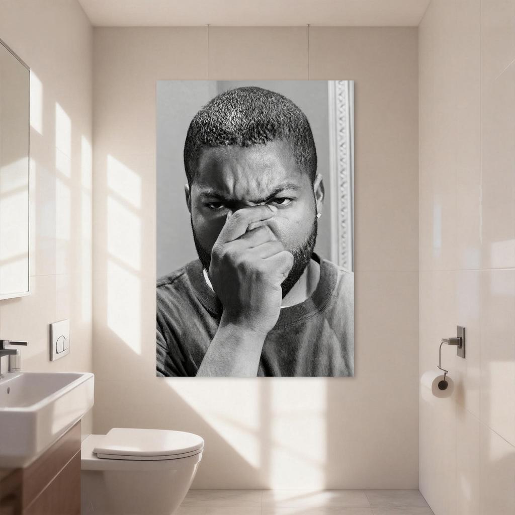 Funny Bathroom Movie Poster Canvas Poster Prints Modern Wall Decor for Bedroom Office Living Room Easy Install