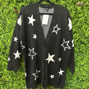 Torrid black and white star cardigan