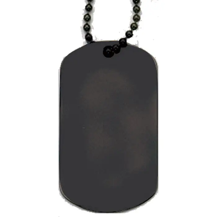 Pet Dog Tag - Black Military-GI Style, Blank Face Accessory for Civilian Pet Owners, Fashion Statement Piece, Civilian Population