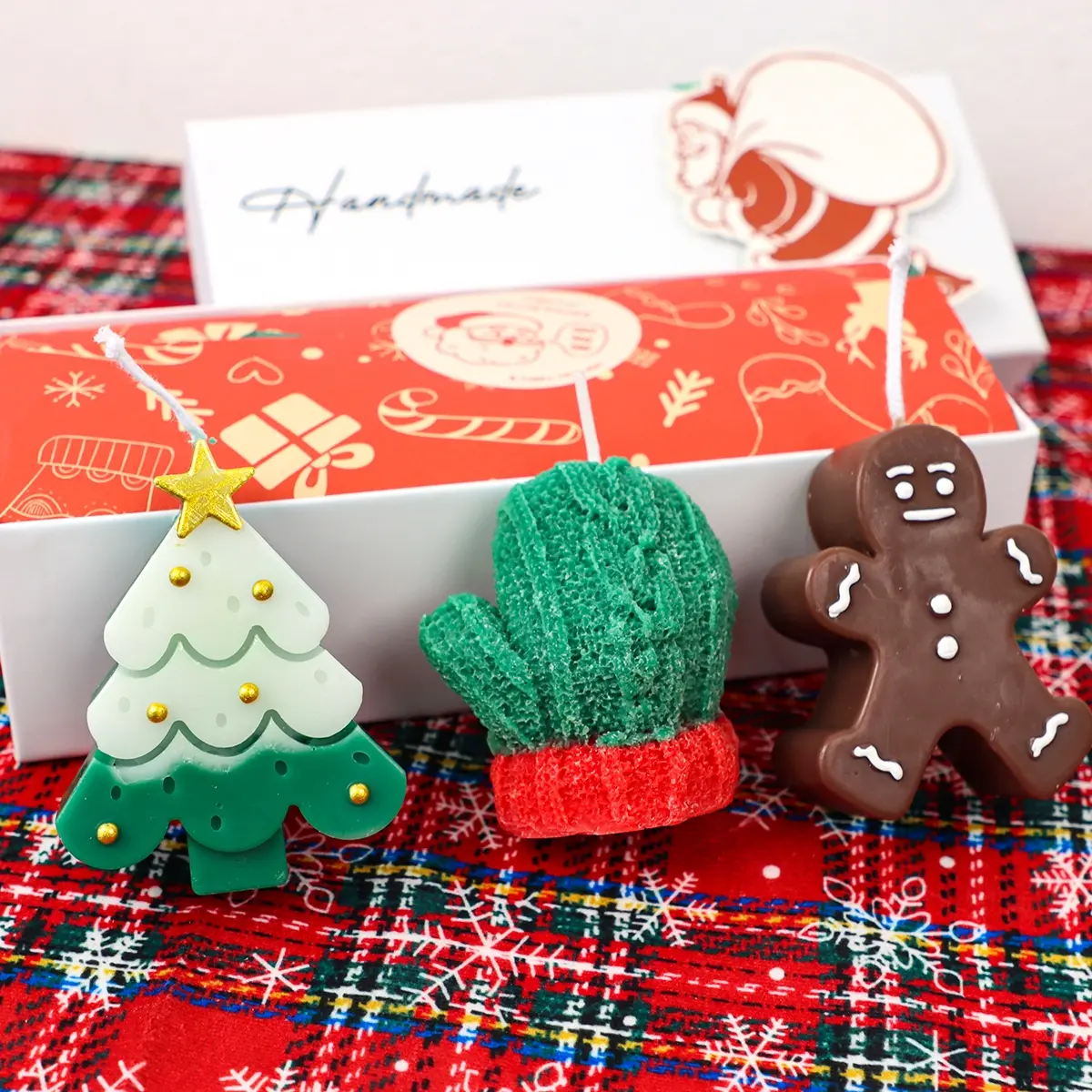 Handmade Scented Candle Gift Set, Christmas Tree Snowman Glove Perfume Candle Box, Halloween Festival Atmosphere, Home Decor, Small Gifts