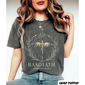 Comfort Colors Vintage Basgiath War College 2 Sided Vintage T-shirt Fourth Wing Dragon Rider Retro Tshirt Violet Sorrengail Tee Xaden Riorson