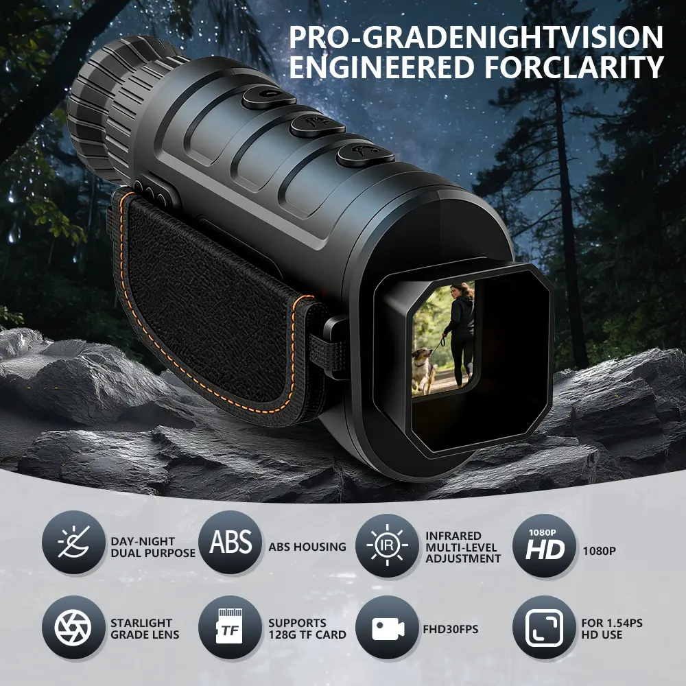 CMOS 16X Digital Zoom Monocular 256x192 50 Hz 1080p Night Vision Device Can take pictures and record videos Imaging Monoscope Camera 10mm Lens for Night Hunting Camping Give away 32GB memory card  night telescope