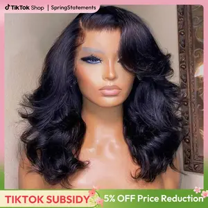 West Kiss 250% Density Right Side Part Glueless LayerCut Wig 6x8 Lace Closure Wig Body Wave Pre Cut Pre Bleached Ready Go Wigs SpringStatements
