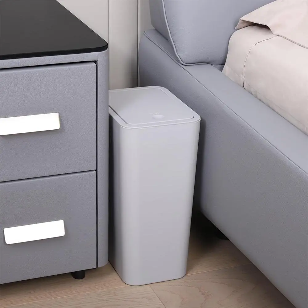 Trash Can with Lid, 1 Count 2.6 Gallon / 10 Liter Garbage Can with Lid, Wastebasket with Pop-up Lid for Toilet, Office, Bedroom, Living Room, Home Trash Can, Plastic Trash Can, Summer for Gift, Kitchen Bin, Household Waste Bin