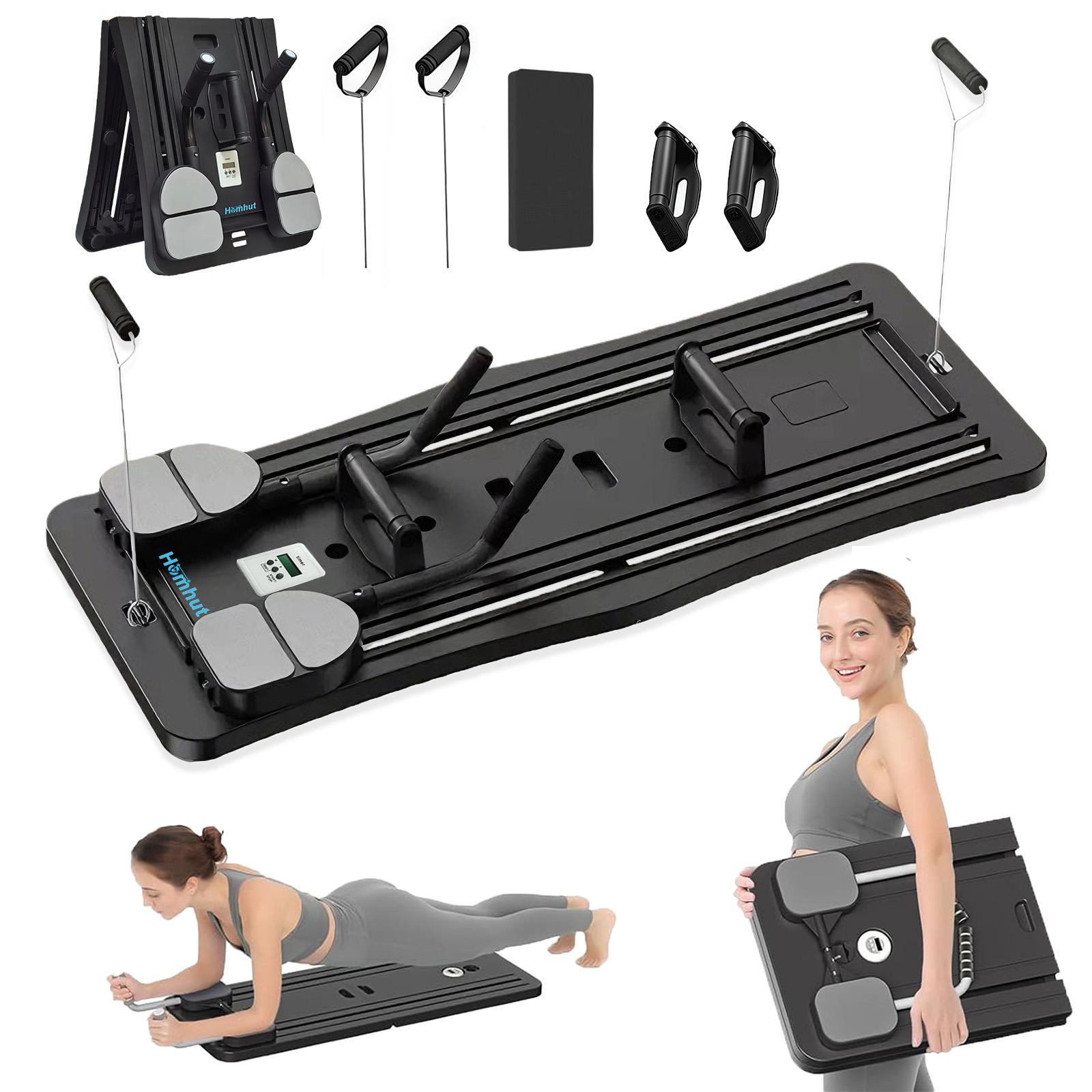 Multi-Purpose Foldable Pilates Reformer Set, Portable 4 in 1 Pilates Sliding Board for Home Fitness