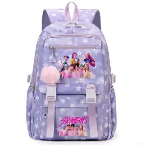 【New 】1pc  Backpack solid color women's backpack   star print zipper closure Trendy backpack fashionable and versatile casual trend suitable for students going to school, campus, going out to work, traveling women's backpack