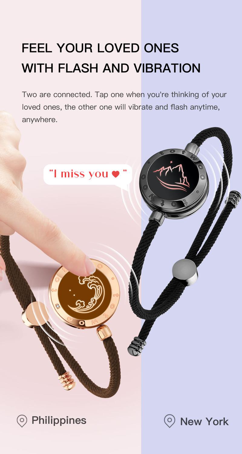 totwoo Mountain&Sea  Long Distance Touch Bracelets  Functional Love Connect Gift For Boyfriend or Girlfriend or your Family