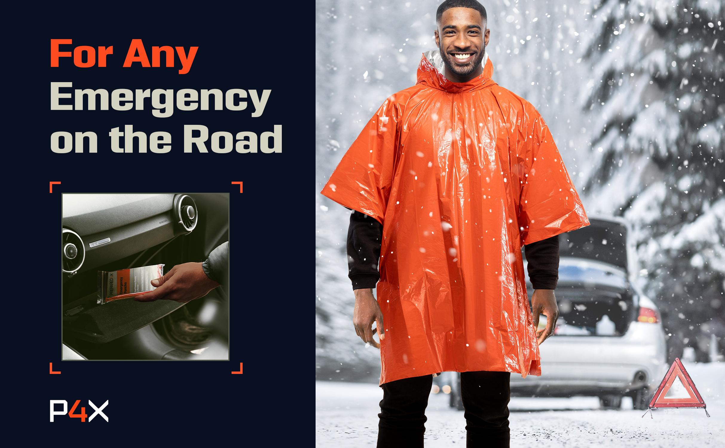 P4X Emergency Poncho Mylar Survival Blanket