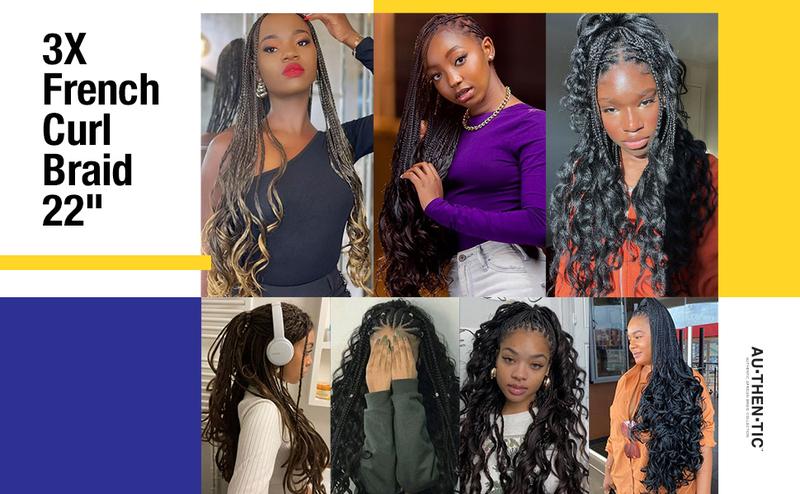 Authentic 3X Value Pack French Curl Braid 22"