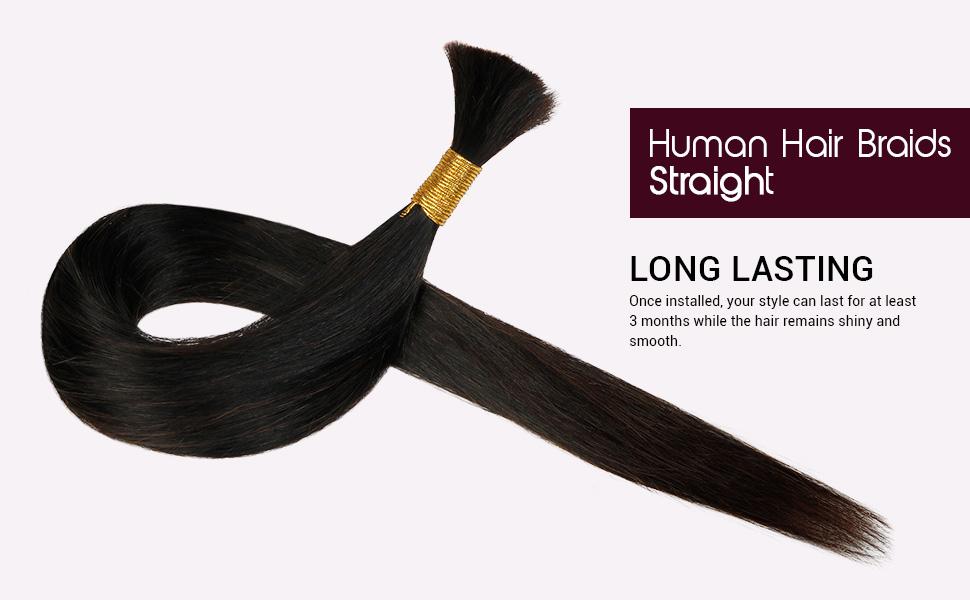 Starlet 100% Virgin Unprocessed Human Braiding Hair Straight (18"-20")