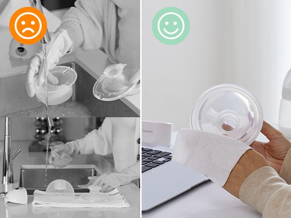 Momcozy Wipes for breastfeeding Moms On The Go, Natural Bottle Parts Cleaning Wipes, Convenient & No Residue, 30 Count/Pack Mother Mom Gift Portable Travel Gifts momcozywipes safe baby baby  wipe sensitive skin baby wipes