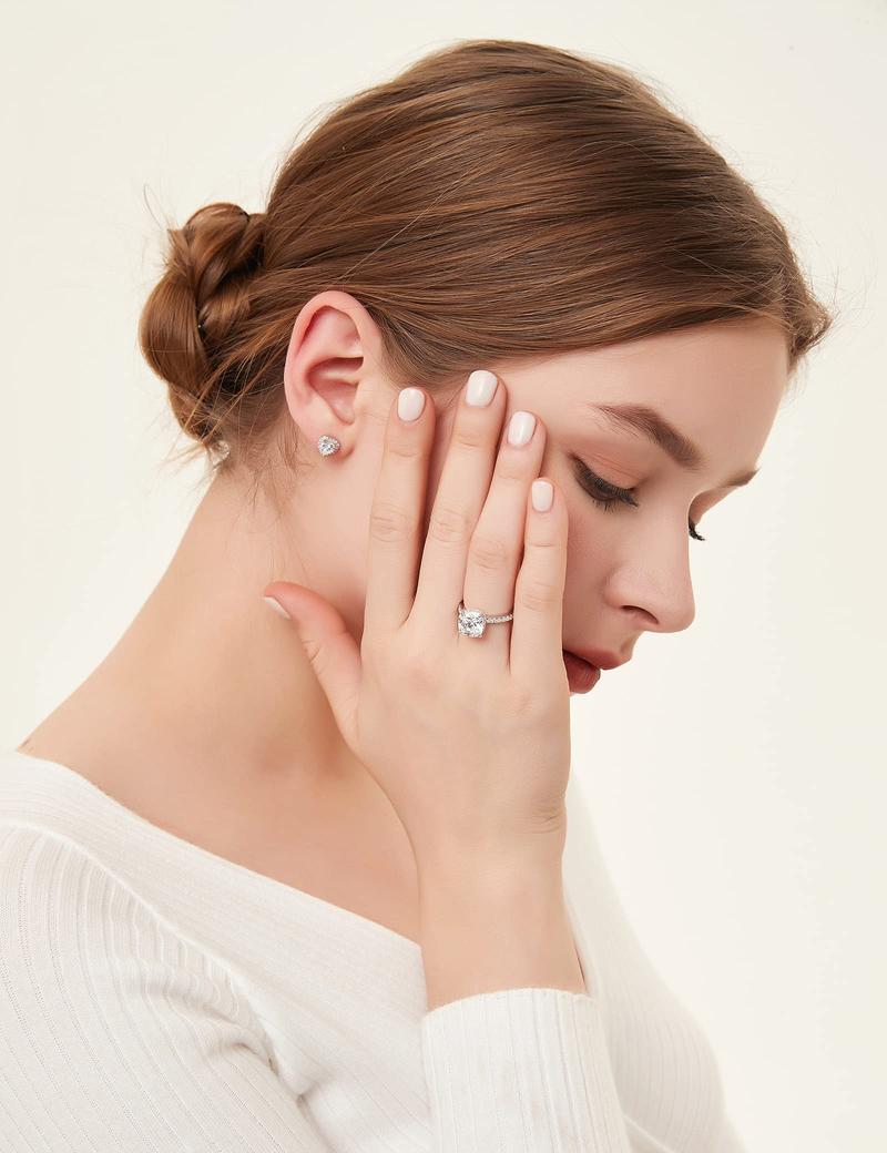 EAMTI 3.5CT 925 Sterling Silver Rings Cushion Cut Cubic Zirconia CZ Engagement Wedding Bands for Women Promise Rings for Her EAMTI 3.5CT 925 Sterling Silver Rings Cushion Cut Cubic Zirconia CZ Engagement Wedding Bands for Women Promise Rings for Her