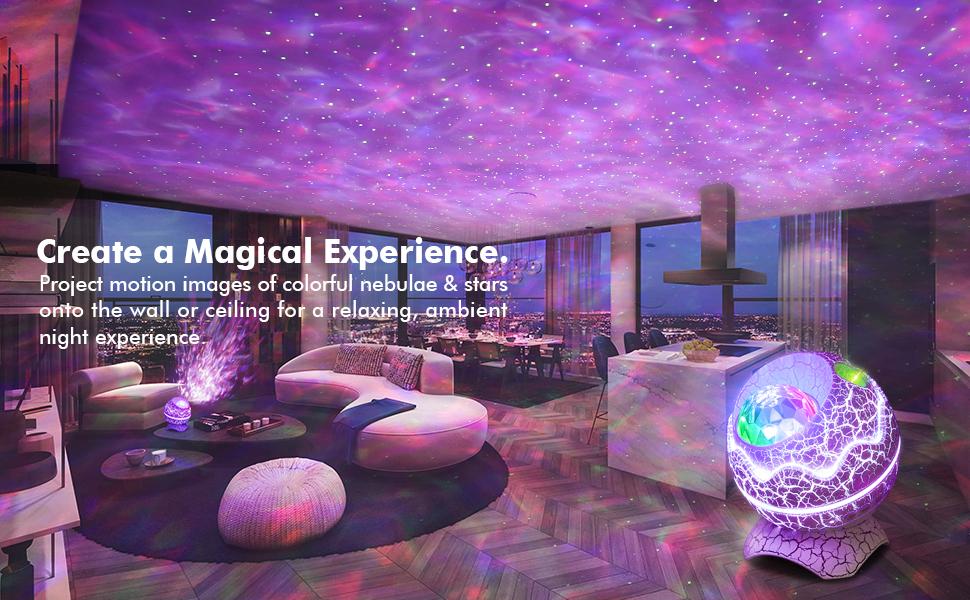 Rossetta Galaxy Projector,Star Projector for Bedroom,Night Lights for Kids Room with White Noise,Timer and Remote,Gifts for Kids