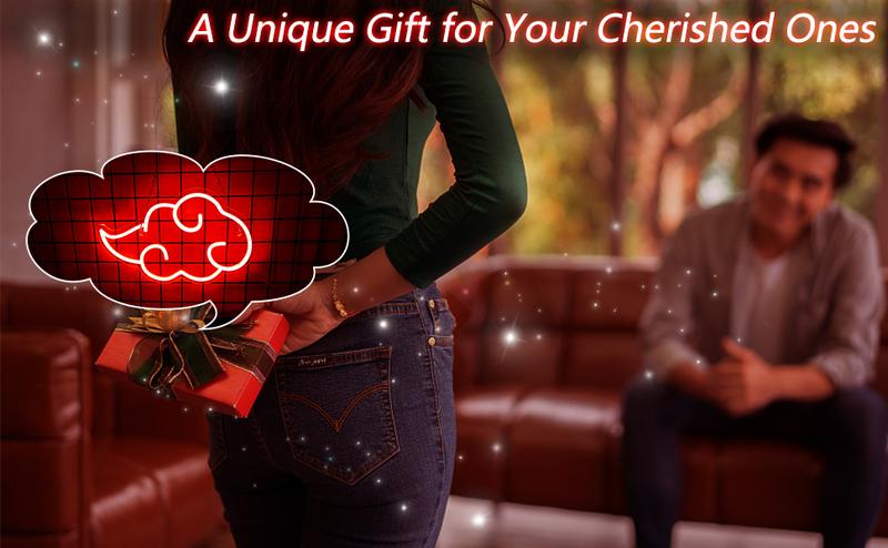 Cloud Anime Neon Sign, LED Neon Light, Game Neon Sign, Easy to Hang and Adjustable Brightness Wall Sign for Bedroom Game Room Party New Year's Gift Holiday Birthday Gift Multi-Speed Adjustable Smart Device (13.7x8.7in)