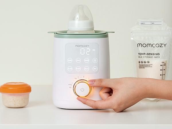 Momcozy Nutri Bottle Warmer, 9-in-1 Baby Bottle Warmer with Night Light, Accurate Temperature to Preserve Fullest Nutrients in Breast Milk MW02