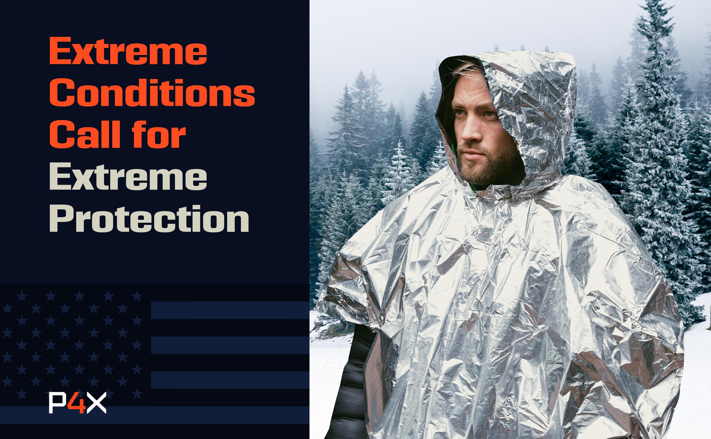 P4X Emergency Poncho Mylar Survival Blanket