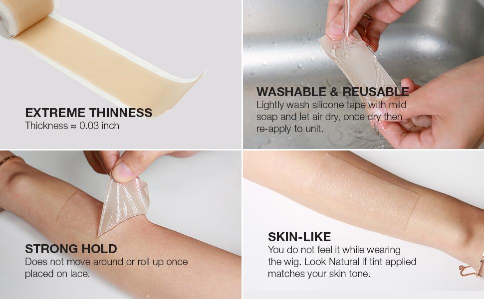 Lace Wig Grids and Knots Eraser Silicone Lace Melting Tape Bye Bye Lace Grid