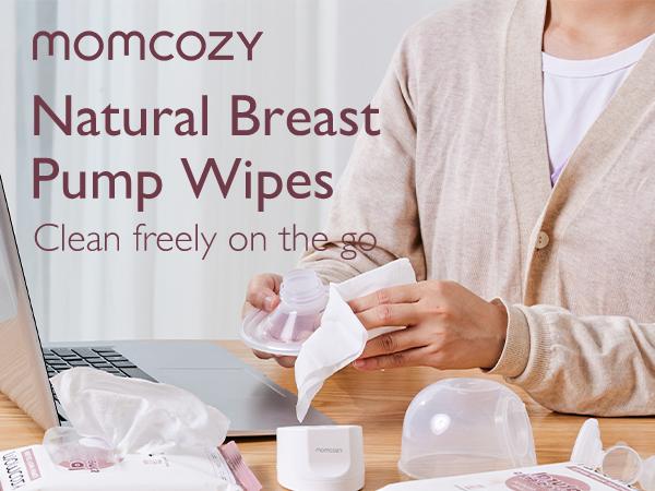 Momcozy Wipes for breastfeeding Moms On The Go, Natural Bottle Parts Cleaning Wipes, Convenient & No Residue, 30 Count/Pack Mother Mom Gift Portable Travel Gifts momcozywipes safe baby baby  wipe sensitive skin baby wipes
