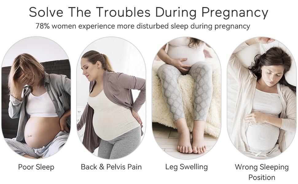 Momcozy Pregnancy Pillows with Cooling Cover, U-Shaped Full Body Maternity Pillow for Side Sleepers 57 Inch - Support for Back, Hip, Belly, Legs for Pregnant Women, 1 Pack【B】