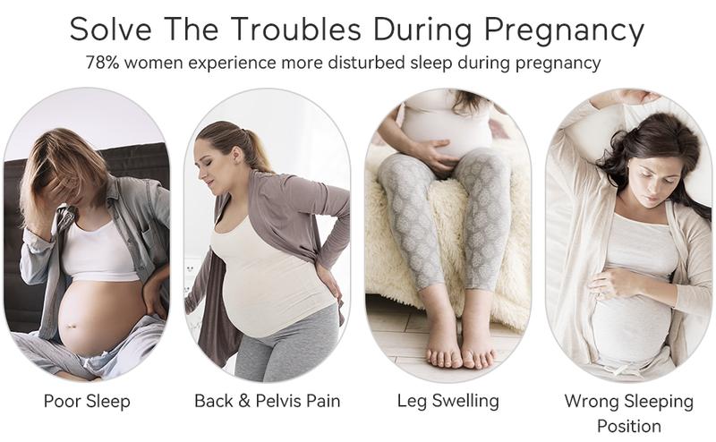 Momcozy Pregnancy Pillows with Cooling Cover, U-Shaped Full Body Maternity Pillow for Side Sleepers 57 Inch - Support for Back, Hip, Belly, Legs for Pregnant Women, 1 Pack【B】