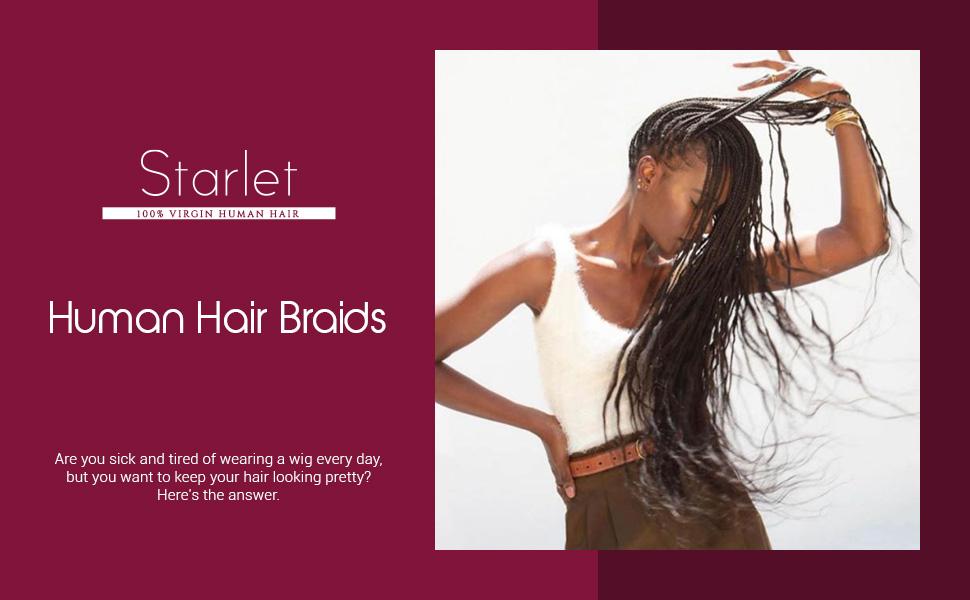 Starlet 100% Virgin Unprocessed Human Braiding Hair Straight (18"-20")