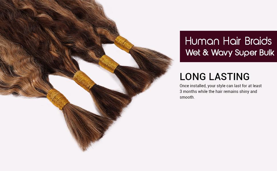Starlet 100% Virgin Unprocessed Human Braiding Hair Wet N Wavy Super Bulk (18"-20")(P4/27)