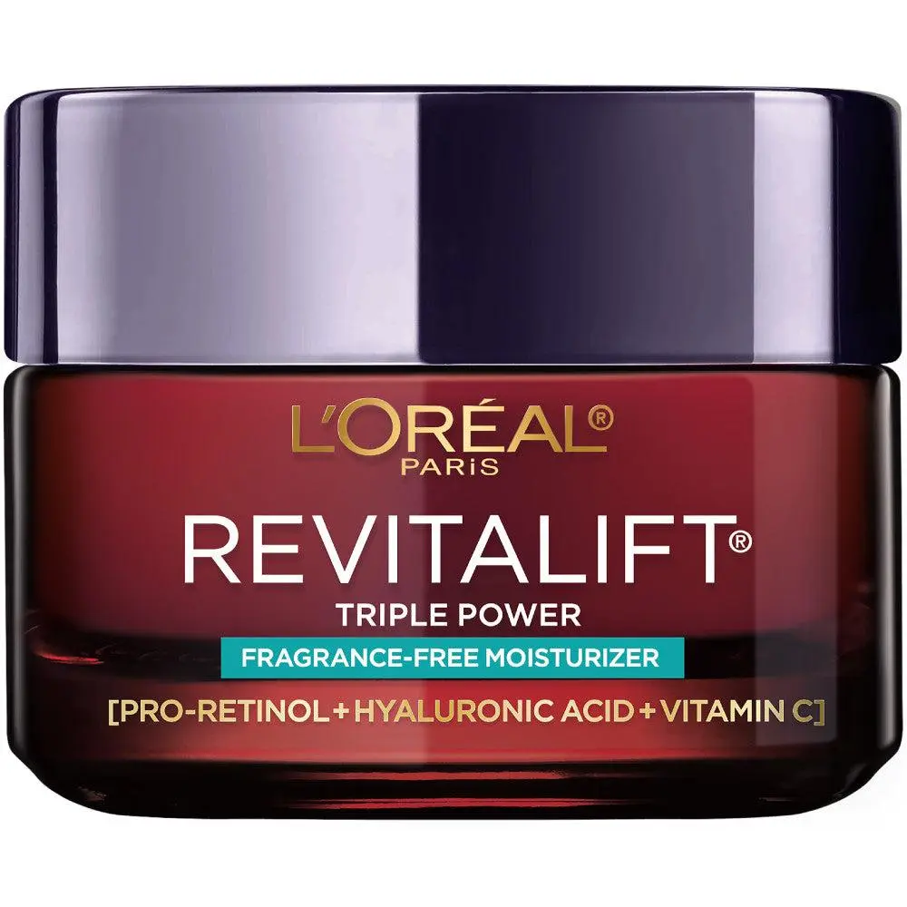 L'Oréal Paris Revitalift Triple Power Face Moisturizer Fragrance Free, 1.7 oz
