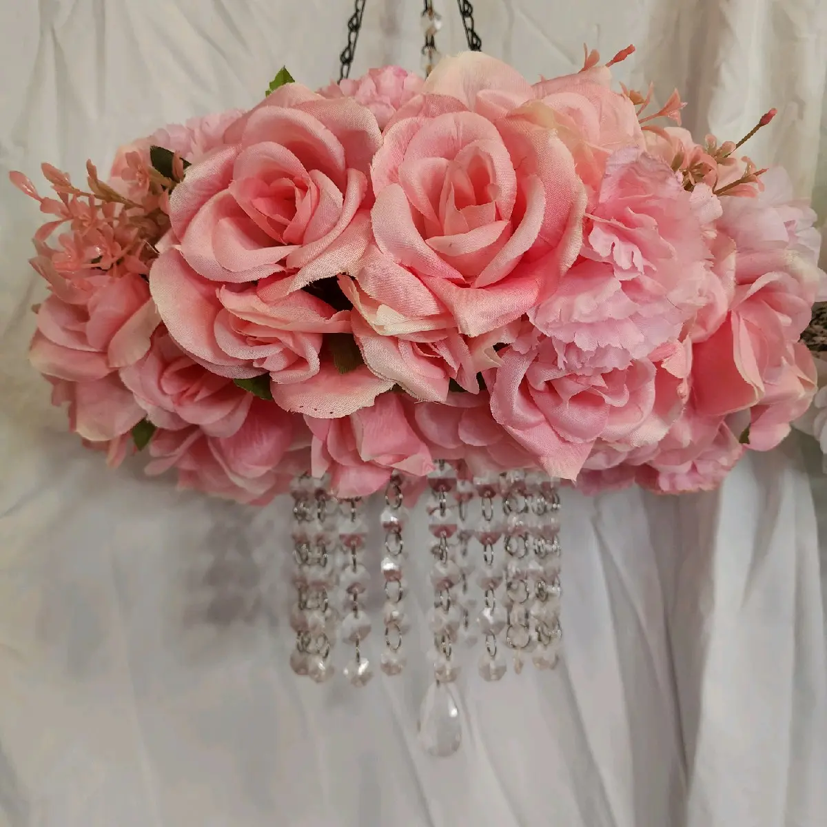 pink rose chandelier