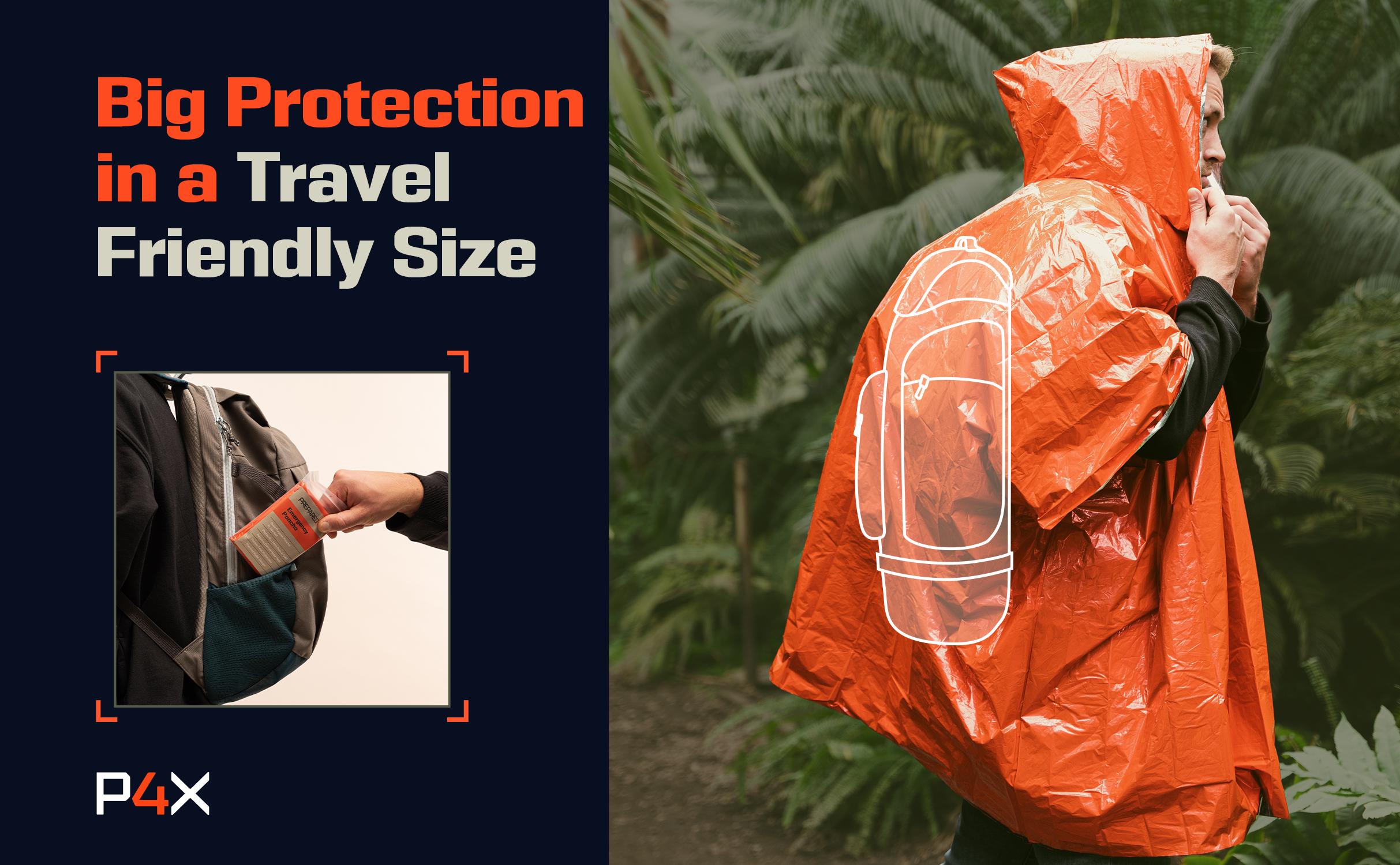 P4X Emergency Poncho Mylar Survival Blanket